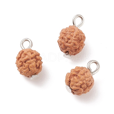 Undyed Natural Rudraksha Charms PALLOY-JF01583-1