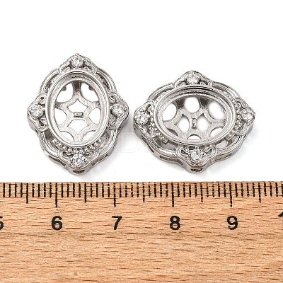 Brass Micro Pave Clear Cubic Zirconia Cabochon Settings KK-U074-03P-1