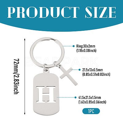 1Pc Stainless Steel Keychains KEYC-TADJ0001-08H-1