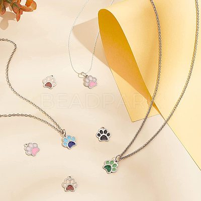 20Pcs 5 Colors 304 Stainless Steel Enamel Charms STAS-UN0026-51-1