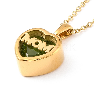 Mom Necklace for Birthday Mother's Day Gift NJEW-I249-01G-08-1