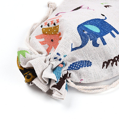 Polycotton(Polyester Cotton) Packing Pouches Drawstring Bags ABAG-T007-02P-1