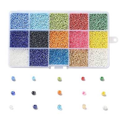 180G 15 Colors Glass Seed Beads SEED-JQ0003-01D-2mm-1