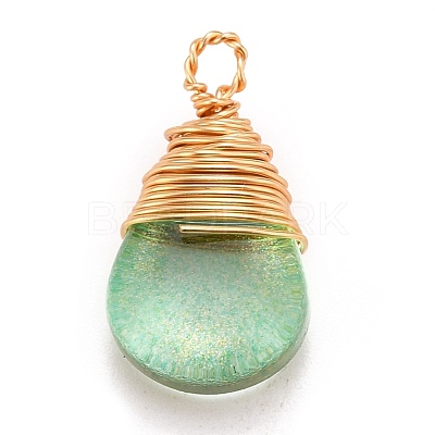 Transparent Glass Pendants PALLOY-JF00559-1