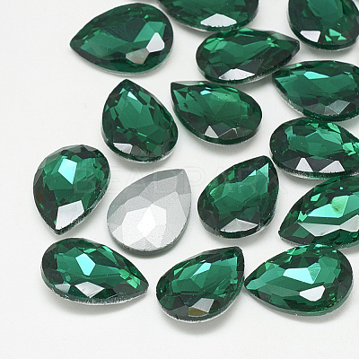 Pointed Back Glass Rhinestone Cabochons RGLA-T081-6x8mm-15-1