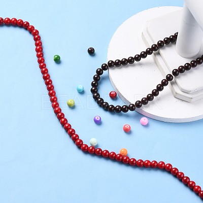 Baking Paint Glass Round Bead Strands DGLA-Q020-8mm-M-1