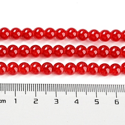 Baking Paint Imitation Jade Glass Round Bead Strands DGLA-Q021-6mm-29-1