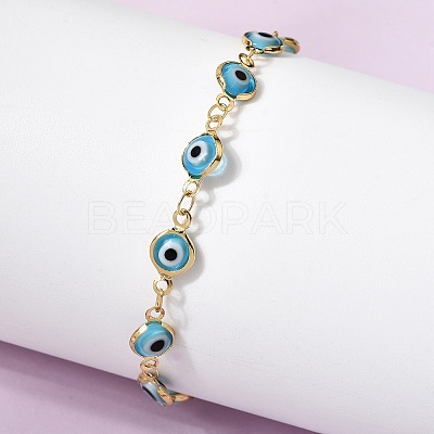 Brass Link Bracelest for Women BJEW-K298-02G-1