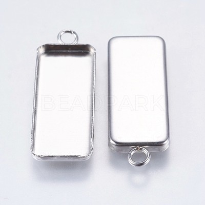 Tarnish Resistant 304 Stainless Steel Pendant Cabochon Settings X-STAS-I069-36-1