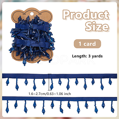3 Yards Polyester Acrylic Beaded Trim OCOR-OC0001-88A-1
