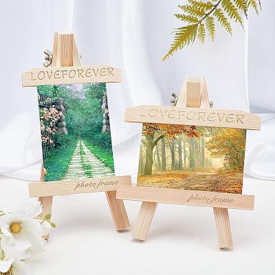 2Sets 2 Styles Natural Wood Photo Frames DJEW-OC0001-06-1