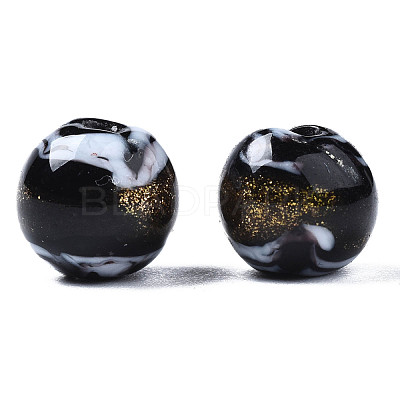 Handmade Gold Sand Lampwork Beads LAMP-N028-001A-1