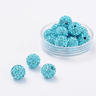 Grade A Rhinestone Pave Disco Ball Beads RB-Q105-10-1