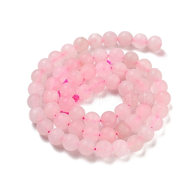 Frosted Natural Rose Quartz Bead Strands X-G-J120-30-6mm-1