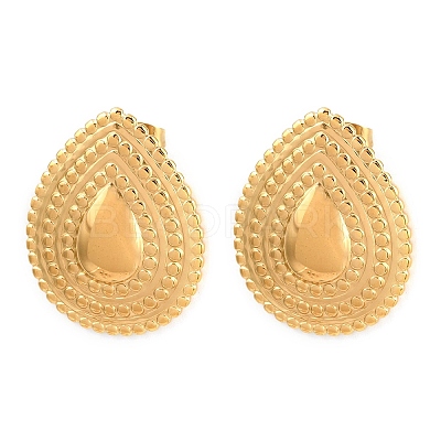 304 Stainless Steel Teardrop Stud Earrings EJEW-I320-11G-1