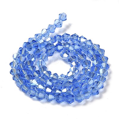 Transparent Electroplate Glass Beads Strands GLAA-F029-2mm-A07-1