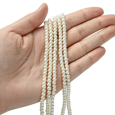 Eco-Friendly Dyed Glass Pearl Round Beads Strands HY-A002-4mm-RB001-1