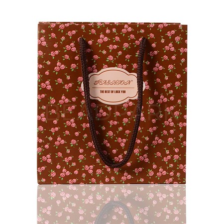 Rectangle Printed Rose Paper Bags CARB-F001-07A-1