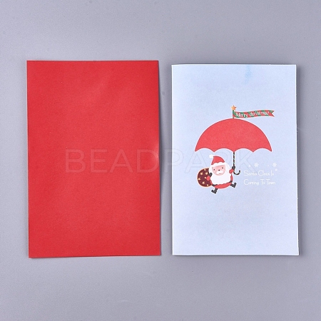 3D Christmas Pop Up Greeting Cards & Envelopes Set DIY-I029-05C-1