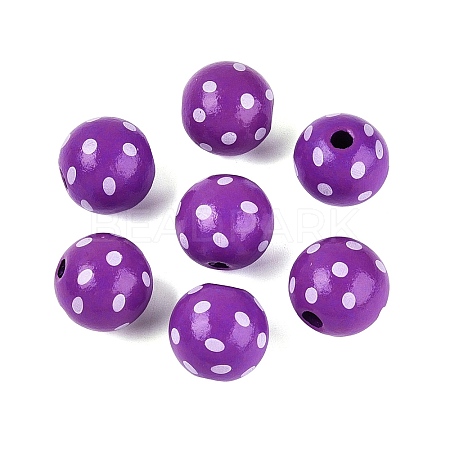 Dyed Natural Wooden Beads WOOD-O005-01E-1