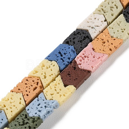 Synthetic Lava Rock Dyed Beads Strands G-H311-03-08-1