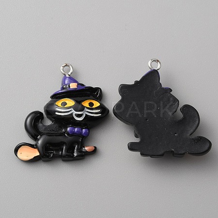 Opaque Resin Pendants RESI-WH0001-04B-1