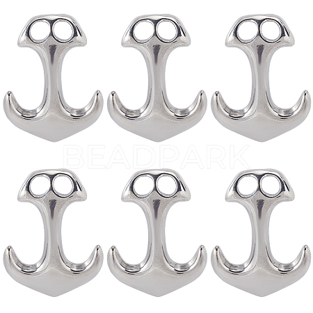 SUNNYCLUE 6Pcs 304 Stainless Steel Hook Clasps STAS-SC0008-12-1