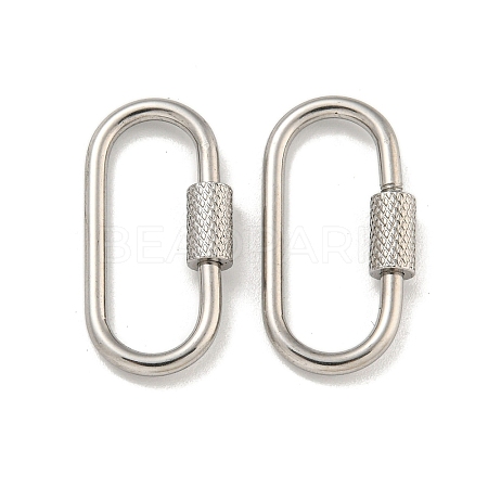 Non-Tarnish 304 Stainless Steel Screw Carabiner Lock Charms STAS-C092-04E-P-1