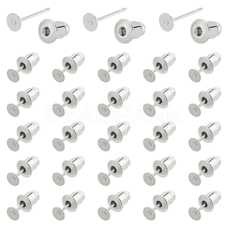 BENECREAT 100Pcs Brass Stud Earring Findings KK-BC0013-23-1