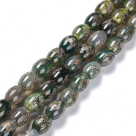 Tibetan Style dZi Beads Strands TDZI-E005-01R-1