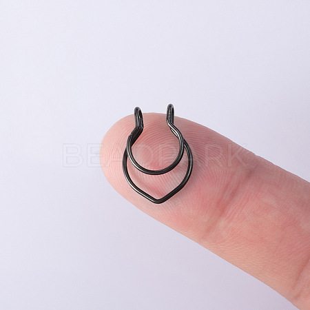 V-Shaped 316L Surgical Stainless Steel No Piercing Circular/Horseshoe Barbell Nose Rings WGED930-02-1