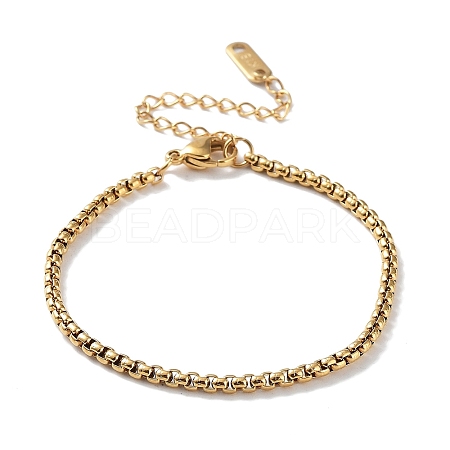 316 Surgical Stainless Steel Box Chain Bracelet BJEW-M305-03G-1