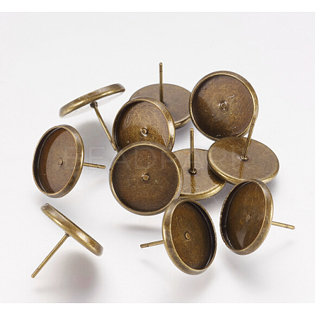 Brass Ear Studs Settings IFIN-Q005-AB-NR-1