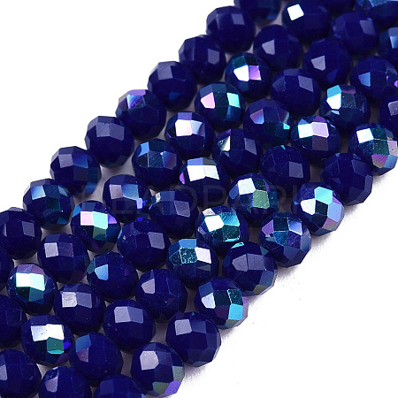 Electroplate Opaque Solid Color Glass Beads Strands EGLA-A044-P3mm-L07-1