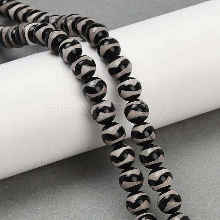 Tibetan Style dZi Beads Strands G-U022-A01-8mm-1