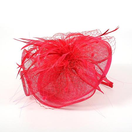 Elegant Deep Pink Fascinators UK for Weddings OHAR-S170-04-1
