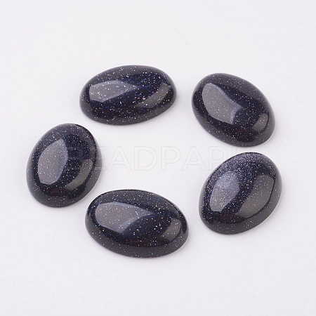 Synthetic Blue Goldstone Flat Back Cabochons G-G741-22x30mm-09-1