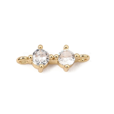 Brass Pave Clear Cubic Zirconia Connector Charms CU-CBA3D76-02G-1