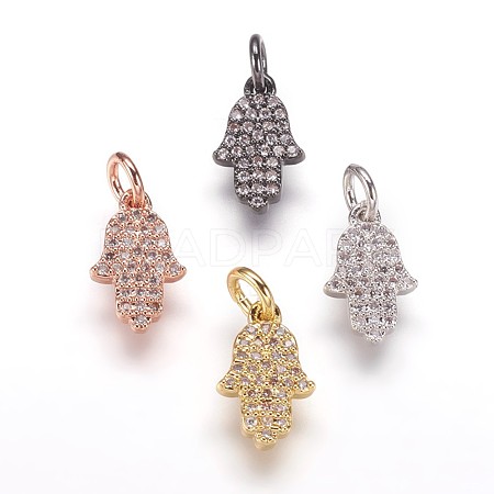 Brass Micro Pave Cubic Zirconia Charms Pendants ZIRC-K070-32-1