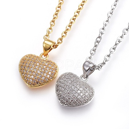 304 Stainless Steel Pendant Necklaces NJEW-L150-13-1