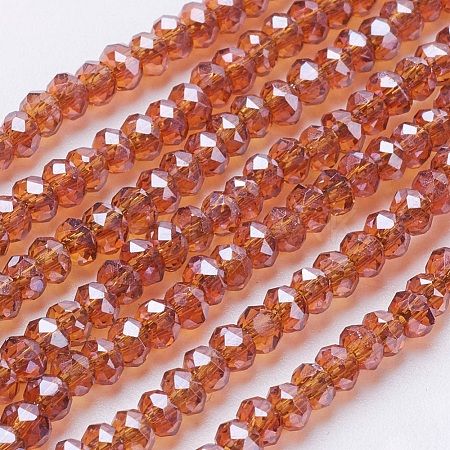 1 Strand Electroplate Glass Beads Strands X-EGLA-J025-F15-1