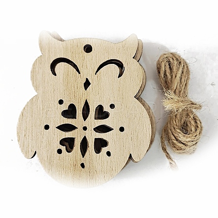 Unfinished Wood Pendant Decorations XMAS-PW0001-170-09-1