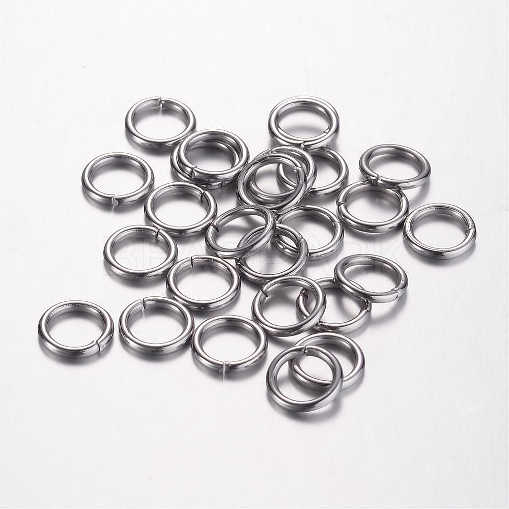 304 Stainless Steel Jump Rings, Ring, Stainless Steel Color, 8x1.2mm