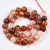 Natural Red Hematoid Quartz Beads Strands G-T140-10mm-01-1