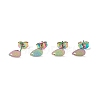 Ion Plating(IP) 304 Stainless Steel Stud Earring Findings STAS-O119-12A-M-2