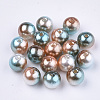 Rainbow ABS Plastic Imitation Pearl Beads OACR-Q174-6mm-09-1