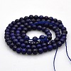 Dyed Natural Lapis Lazuli Round Beads Strands G-N0120-01-4mm-2