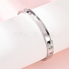 304 Stainless Steel Grooved Bangle Base SA-CBACA70-02P-1