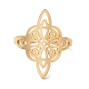 304 Stainless Steel Witch Knot Open Cuff Rings for Women AJEW-U005-01G-2
