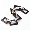 Imitation Gemstone Style Acrylic Handmade Rectangle Link Chains AJEW-JB00518-02-1